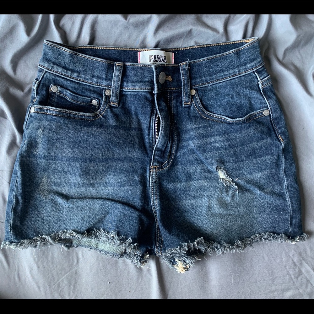 Victoria secret pink denim high waisted shorts